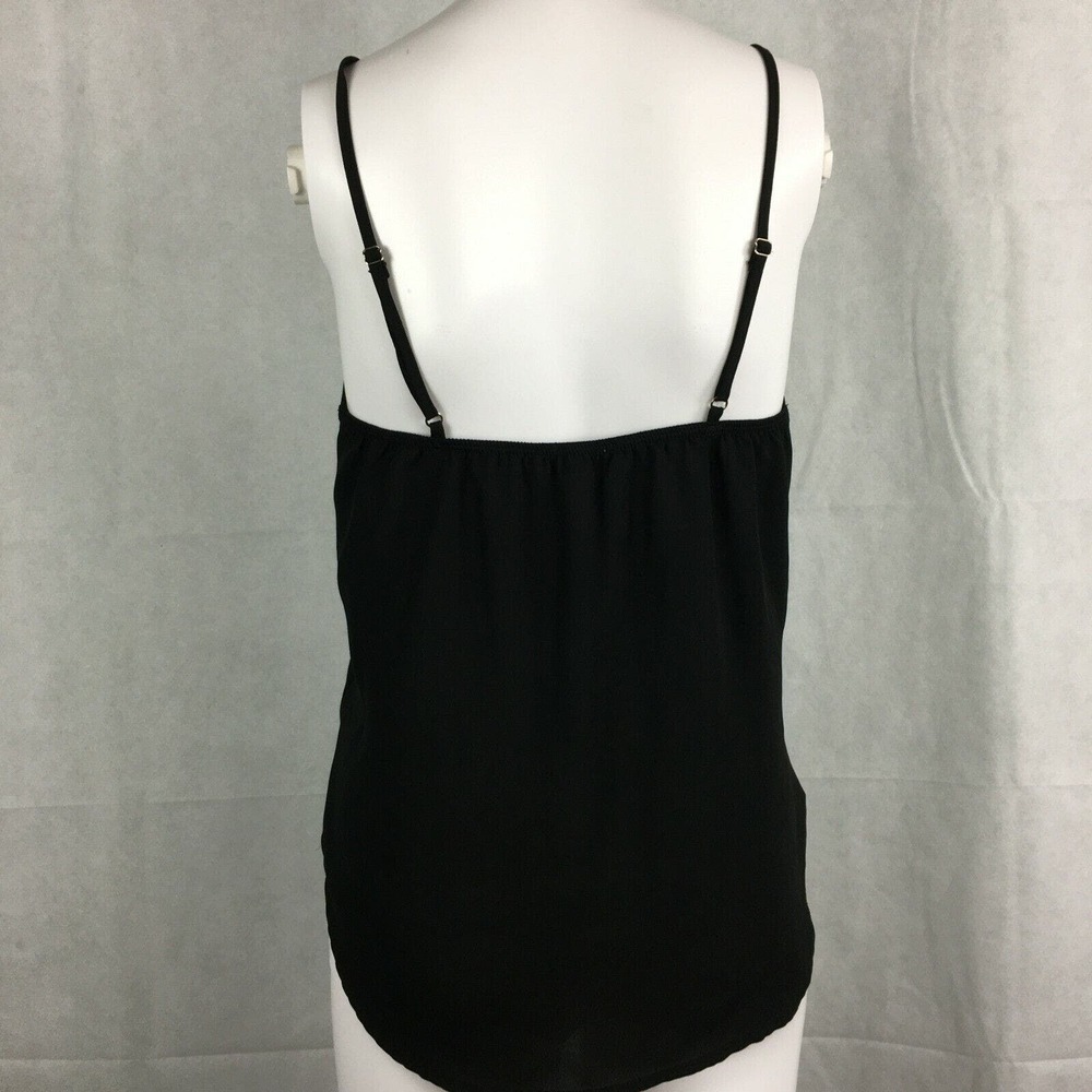 Dainty Hooligan Shirt‎ Womens S Black Wrap Front Cami Tank Top Adjustable Straps - Picture 3 of 8